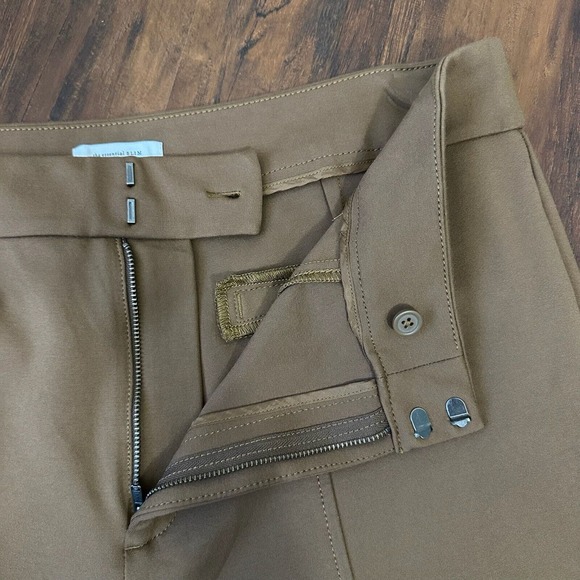 THE ESSENTIAL SLIM by ANTHROPOLOGIE Ankle Zip Trousers Pants Camel Brown - Picture 3 of 14